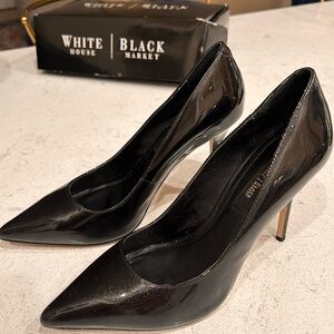 White House Black Market Black Sparkly Olivia Pump